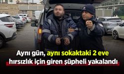 Aynı gün, aynı sokaktaki 2 eve hırsızlık için giren şüpheli yakalandı