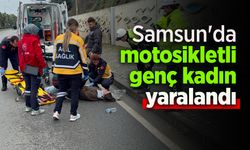 Samsun'da motosikletli genç kadın yaralandı