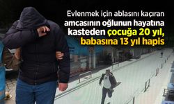 Evlenmek için ablasını kaçıran amcasının oğlunun hayatına kasteden çocuğa 20 yıl, babasına 13 yıl hapis