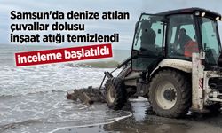 Samsun'da denize atılan çuvallar dolusu inşaat atığı temizlendi, inceleme başlatıldı
