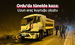 Ordu'da tünelde kaza: Uzun araç kuyruğu oluştu