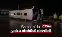 Samsun’da yolcu otobüsü devrildi: 7 yaralı