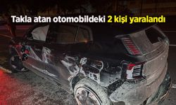 Takla atan otomobildeki 2 kişi yaralandı