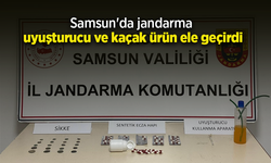 Samsun'da jandarma uyuşturucu ve kaçak ürün ele geçirdi
