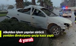 Alkolden işlem yapılan sürücü yeniden direksiyona geçip kaza yaptı: 4 yaralı