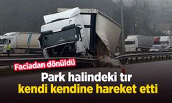 Park halindeki tır kendi kendine hareket etti: Faciadan dönüldü