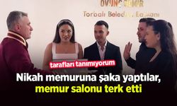 Nikah memuruna şaka yaptılar, memur salonu terk etti