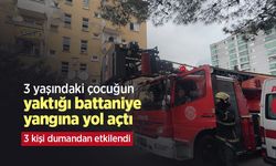 3 yaşındaki çocuğun yaktığı battaniye yangına yol açtı: 3 kişi dumandan etkilendi