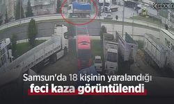 Samsun'da 18 kişinin yaralandığı feci kaza görüntülendi