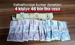 Kahvehaneye kumar denetimi: 4 kişiye 46 bin lira ceza