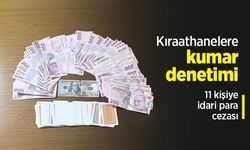 Kıraathanelere kumar denetimi: 11 kişiye idari para cezası