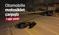 Otomobille motosiklet çarpıştı: 1 ağır yaralı