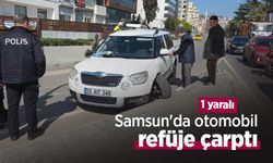 Samsun'da otomobil refüje çarptı: 1 yaralı