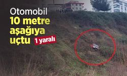 Otomobil 10 metre aşağıya uçtu: 1 yaralı