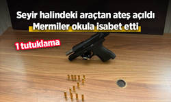 Seyir halindeki araçtan ateş açıldı: Okula mermiler isabet etti, 1 tutuklama