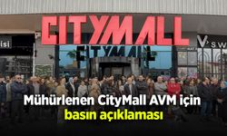 Mühürlenen CityMall AVM için basın açıklaması