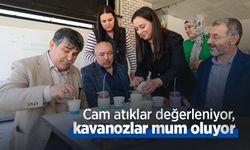 Cam atıklar değerleniyor, kavanozlar mum oluyor