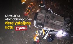Samsun’da otomobil köprüden dere yatağına uçtu: 2 yaralı