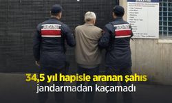 34,5 yıl hapisle aranan şahıs jandarmadan kaçamadı