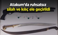 Atakum’da ruhsatsız silah ve kılıç ele geçirildi
