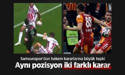 Samsunspor'dan hakem kararlarına büyük tepki, Aynı pozisyon iki farklı karar
