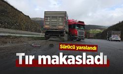 Tır makasladı: Sürücü yaralandı
