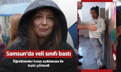 Samsun'da veli sınıfı bastı, öğretmenler basın açıklaması ile tepki gösterdi