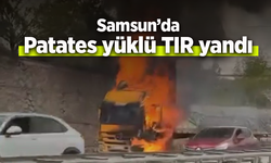 Patates yüklü TIR yandı