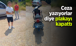 Ceza yazıyorlar diye plakayı kapattı