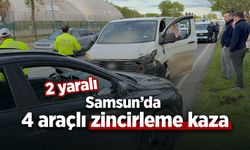 Samsun’da 4 araçlı zincirleme kaza: 2 yaralı
