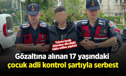 Gözaltına alınan 17 yaşındaki çocuk adli kontrol şartıyla serbest