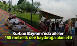 Kurban Bayramı'nda aileler 155 metrelik dev kaydırağa akın etti