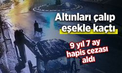 Altınları çalıp eşekle kaçtı, 9 yıl 7 ay hapis cezası aldı
