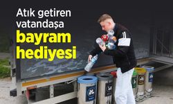 Atık getiren vatandaşa bayram hediyesi