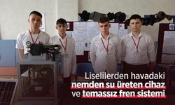 Liselilerden havadaki nemden su üreten cihaz ve temassız fren sistemi