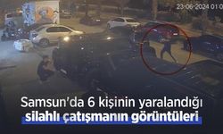 Samsun'da 6 kişinin yaralandığı silahlı çatışmanın görüntüleri