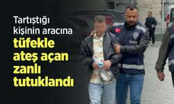 Tartıştığı kişinin aracına tüfekle ateş açan zanlı tutuklandı