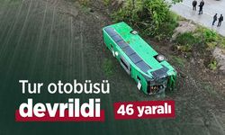 Tur otobüsü devrildi: 46 yaralı