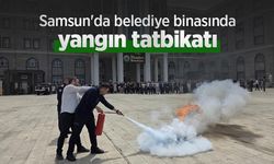 Samsun'da belediye binasında yangın tatbikatı