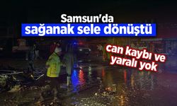 Samsun'da sağanak sele dönüştü