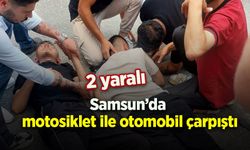 Samsun’da motosiklet ile otomobil çarpıştı: 2 yaralı