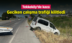 Kaza sonrası yol tek şeride düştü, geciken çalışma trafiği kilitledi