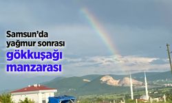 Samsun’da yağmur sonrası gökkuşağı manzarası