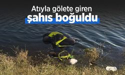 Atıyla gölete giren şahıs boğuldu