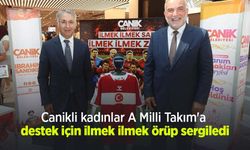 Canikli kadınlar A Milli Takım'a destek için ilmek ilmek örüp sergiledi