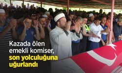 Kazada ölen emekli komiser, son yolculuğuna uğurlandı