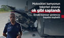 Motosiklet kamyonun tekerleri arasına ok gibi saplandı: Emekli komiser yardımcısı hayatını kaybetti