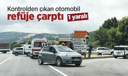 Kontrolden çıkan otomobil refüje çarptı: 1 yaralı