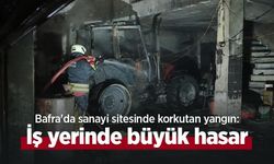 Bafra'da sanayi sitesinde korkutan yangın: İş yerinde büyük hasar
