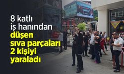 8 katlı iş hanından düşen sıva parçaları 2 kişiyi yaraladı